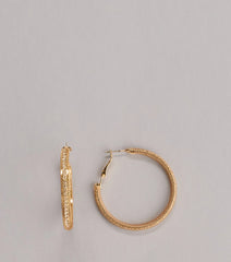 Classic Twist Rhinestone Hoop Earrings