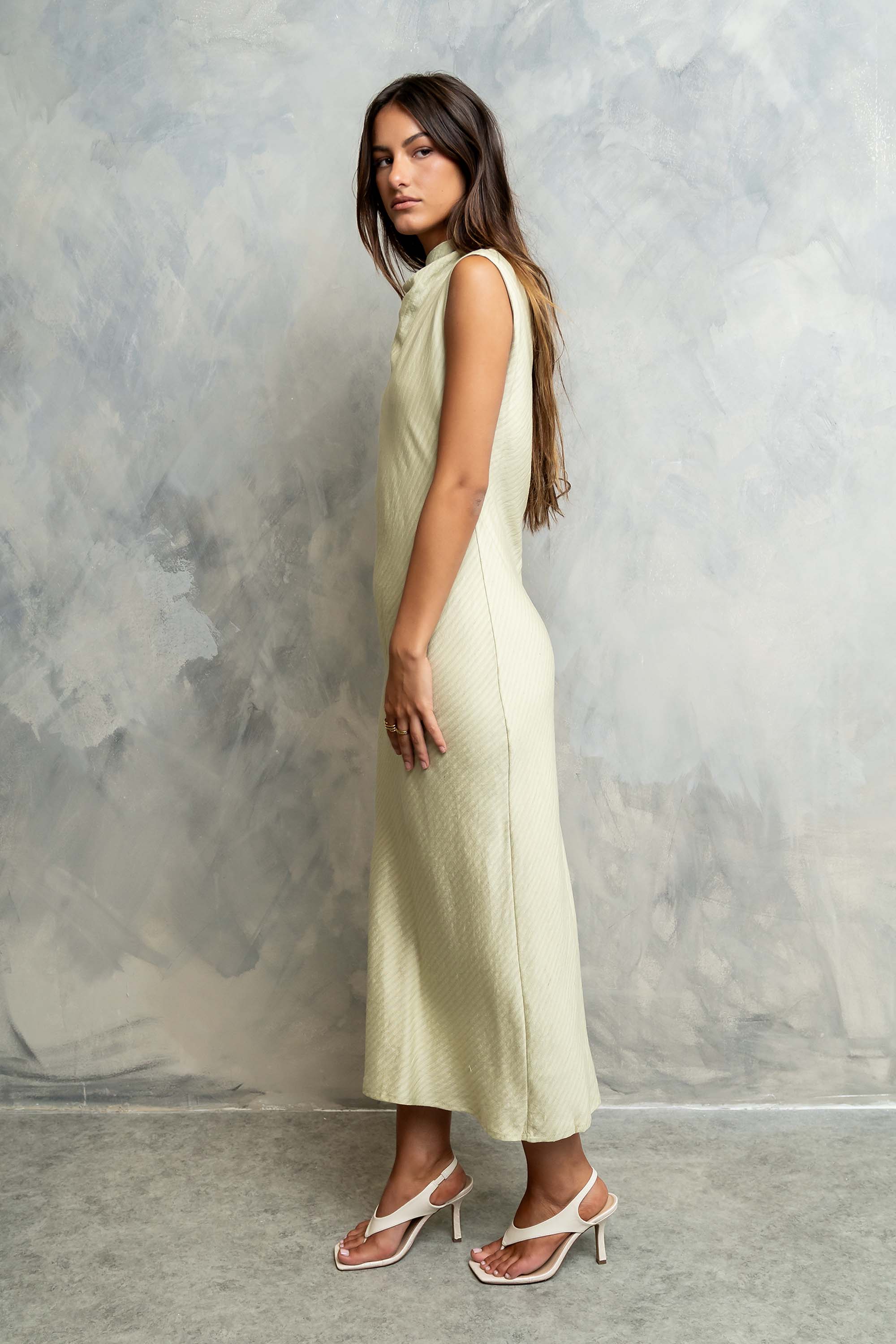Shay Midi Dress in Green - FINAL SALE